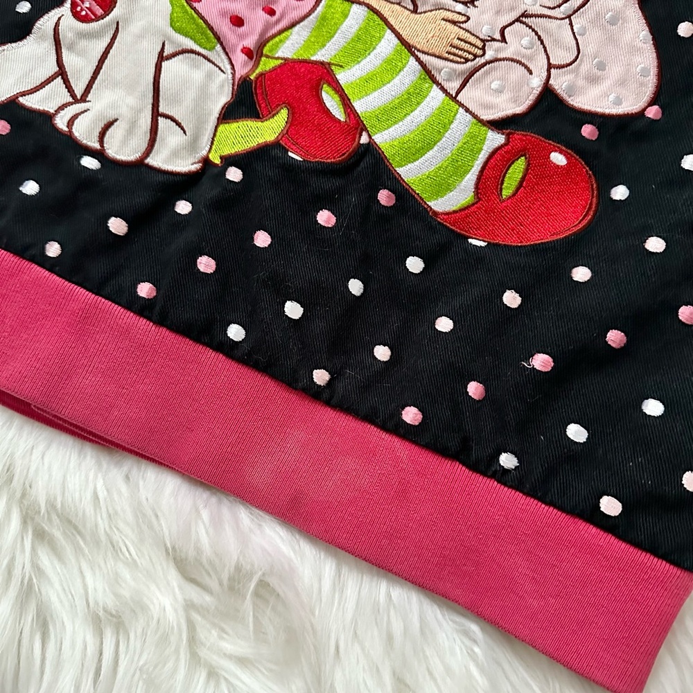 Vintage Strawberry Shortcake Girls Snap Front Lined Bomber Jacket - Picture 8 of 12